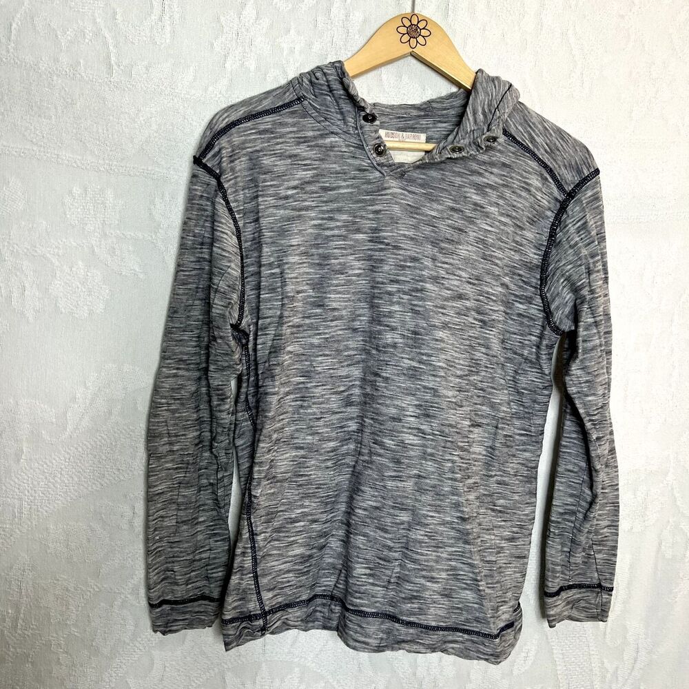 Men's Gray Marled Hooded Sweater